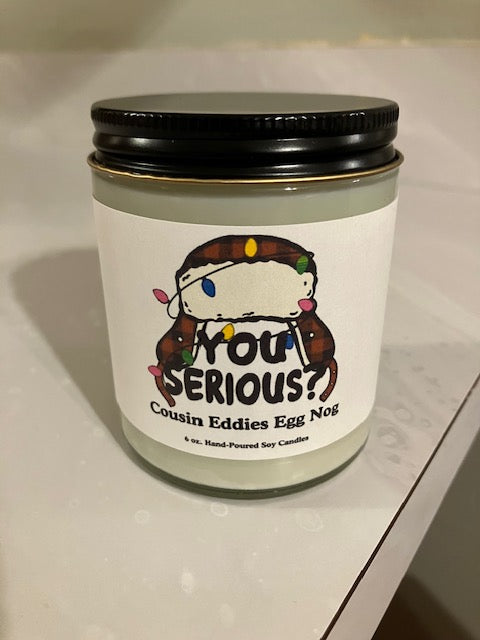 Official National Lampoon's Christmas Vacation "Cousin Eddie's Egg Nog" scented candle!